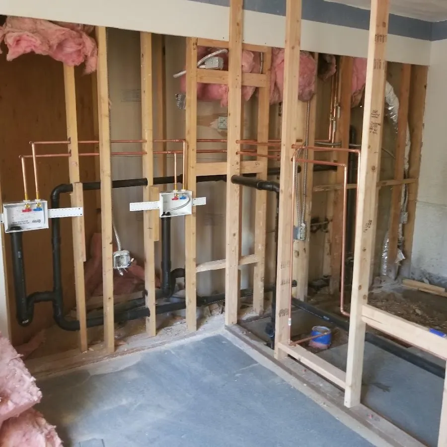 Copper pipe rough-in and plumbing installation in Wedgefield